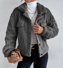 Load image into Gallery viewer, Rabbit Plush Jacket Lapel Shirt Plus Fleece Comfortable Casual Women
