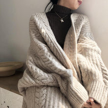 Charger l&#39;image dans la galerie, Long-sleeved Sweater Loose-fitting Knit Cardigan Jacket
