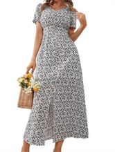 Load image into Gallery viewer, Floral V-Neck Slit Ladies Polyester Dress
