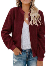 Load image into Gallery viewer, Spring Plush Fleece Zipper Jacket Coat Top Women
