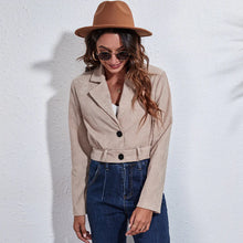Load image into Gallery viewer, Suit Collar Corduroy Jacket Autumn And Winter Long-sleeved Short Jacket Women With Belt
