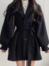 Charger l&#39;image dans la galerie, Loose Wind Coat Women&#39;s Woolen Coat With Suit Collar Mid-length And Small Woolen Coat
