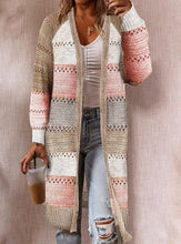 Charger l&#39;image dans la galerie, Medium Length Long Sleeve Knitted Cardigan
