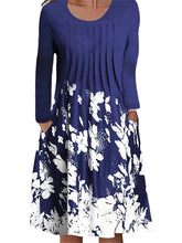 Load image into Gallery viewer, Women&#39;s Printed Round Neck Pullover Midi Dress
