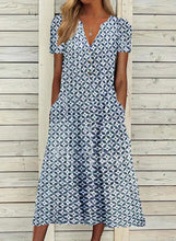 Load image into Gallery viewer, Ladies Print VNeck Maxi Dress Summer
