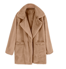 Charger l&#39;image dans la galerie, Women&#39;s Long Pure Color Loose Plush Coat Imitation Fur Coat
