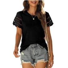 Load image into Gallery viewer, Women&#39;s Patchwork Lace Crew Neck Fashion T-Shirt
