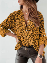 Load image into Gallery viewer, Elegant Polyester Leopard V-neck Regular Sleeve Blouse
