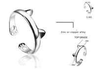 Charger l&#39;image dans la galerie, Cat Ring in 14k White Gold Plate
