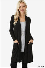 Charger l&#39;image dans la galerie, &lt;transcy&gt;Manteau simple à manches longues Cardigan mi-long Vêtements pour femmes&lt;/transcy&gt;
