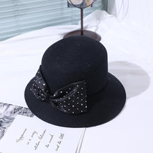 Load image into Gallery viewer, Cute Wool Plain Color Bow Decor Bucket Hat

