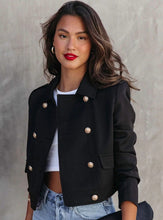 Load image into Gallery viewer, Women&#39;s Fashion Lapel Collar Solid Color Double Breasted Jacket
