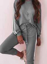 Load image into Gallery viewer, Casual Polyester Plain Color Round Neck Regular Sleeve Blouse &amp; Long Pant Suits
