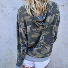 Load image into Gallery viewer, Camouflage Stitching Long-Sleeved Hooded Sweatshirts
