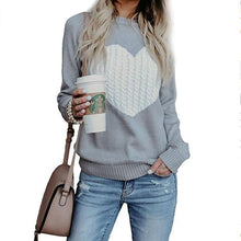 Load image into Gallery viewer, Women Sweaters Lovely Heart Pattern Printed Long Sleeve Tops

