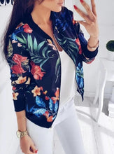 Load image into Gallery viewer, Casual Polyester PrintingStand Collar Long Sleeve Jacket for Women
