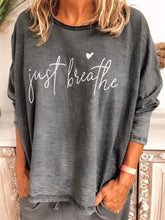 Load image into Gallery viewer, Round Neck Letter Printed Long sleeved Shirt
