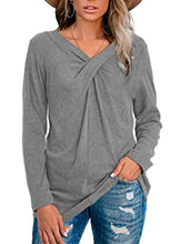 Load image into Gallery viewer, V-neck Long-sleeved Neckline Casual T-shirt
