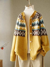 Load image into Gallery viewer, Shuqiu Retro Love Jacquard Round Neck Sweater Women
