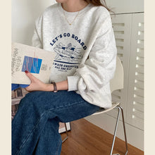 Load image into Gallery viewer, Loose Letter Printed Fleece Sweatshirt For Women

