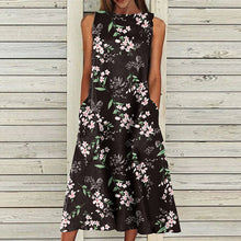 Load image into Gallery viewer, Holiday Dress Bohemian Floral Sleeveless Skirt
