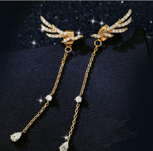 Load image into Gallery viewer, Sterling Silver Earrings Angel Wings Long Tassel Drop Earrings
