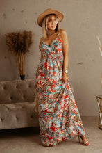 Load image into Gallery viewer, V-neck Sleeveless Suspender Print Boho Maxi Dress
