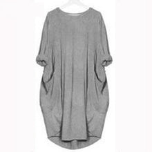 Load image into Gallery viewer, Casual Cocoon Round Neck Half Sleeve Cotton Pockets Summer Dress
