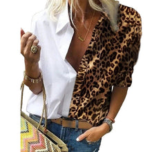 Load image into Gallery viewer, Ladies Loose Long Sleeve Printed Leopard Shirt
