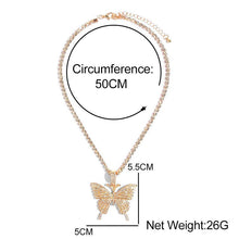 Load image into Gallery viewer, Rhinestone Butterfly Necklace
