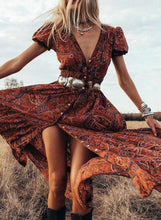 Load image into Gallery viewer, European And American Women&#39;s Sexy Bohemian Print Dress
