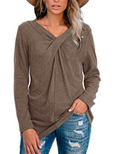 Load image into Gallery viewer, V-neck Long-sleeved Neckline Casual T-shirt
