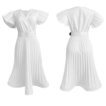 Load image into Gallery viewer, V-neck Pleated Cross-border Dress With Flying Sleeves
