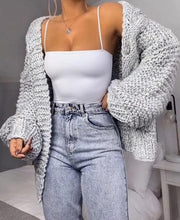 Charger l&#39;image dans la galerie, Fashion Women Winter Faux Mohair Knitted Sweater Loose Warm Cardigan Casual Coat Woman Sweater
