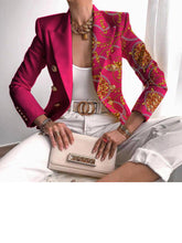 Load image into Gallery viewer, Fashion Polyester Printed Shawl Collar Regular Sleeve Blazer
