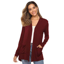 Load image into Gallery viewer, Mid-length Long-sleeved Cotton Cardigan Sweater
