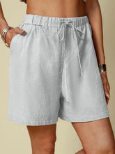 Load image into Gallery viewer, Solid Color Loose Casual Elastic Waist Lace-up Shorts For Women
