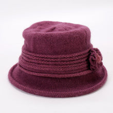 Load image into Gallery viewer, Stylish Rabbit Fur Plain Color Flower Decor Bucket Hat
