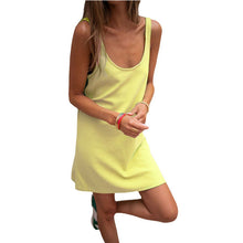 Charger l&#39;image dans la galerie, Solid Waffle Sleeveless Loose Strap Dress
