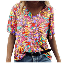 Load image into Gallery viewer, Casual Loose 3DV Neck Short Sleeves T-Shirt
