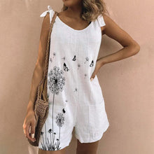 Load image into Gallery viewer, New Printed Cotton And Linen Slub Loose Style Jumpsuit
