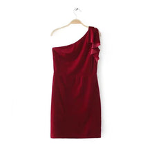 Load image into Gallery viewer, Chinese Velvet Dress With Medium Waist And Midlength Skirt
