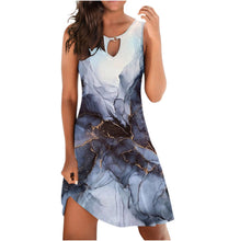 Charger l&#39;image dans la galerie, Women&#39;s Casual Tie Dyed Printed Hollow V-neck Loose Fitting Dress
