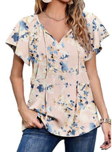 Load image into Gallery viewer, Boho Floral-print V-neck Chiffon Top
