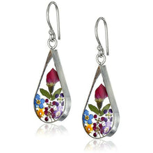 Load image into Gallery viewer, Drop-shaped Rose Dry Flower Earrings
