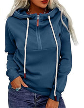 Load image into Gallery viewer, Women&#39;s Front Zipper And Fleece Hooded Sweatshirt
