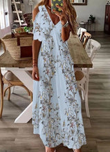 Load image into Gallery viewer, Women&#39;s Lace Short Sleeve Printed Long Dress
