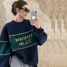Load image into Gallery viewer, Casual Polyester Round Neck Letter Printed Loose Sweatshirt
