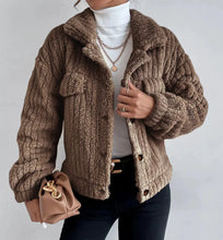 Load image into Gallery viewer, Rabbit Plush Jacket Lapel Shirt Plus Fleece Comfortable Casual Women
