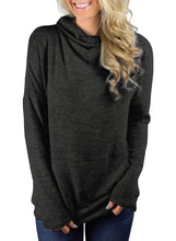 Load image into Gallery viewer, High Neck Long Sleeve Collage Pocket Blouse Women&#39;s Sweatshirt
